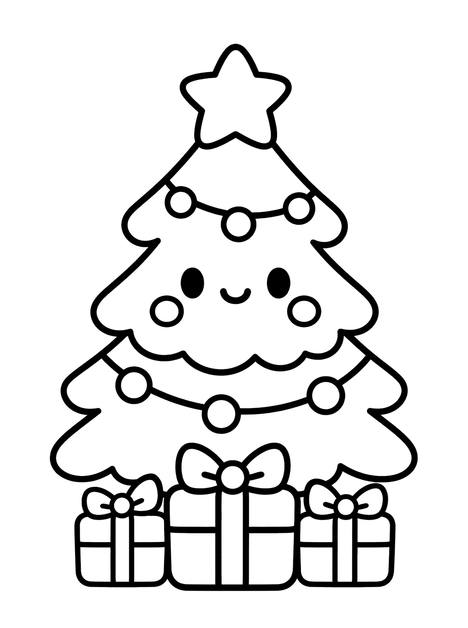 Desenho de Árvore de Natal 2 para colorir