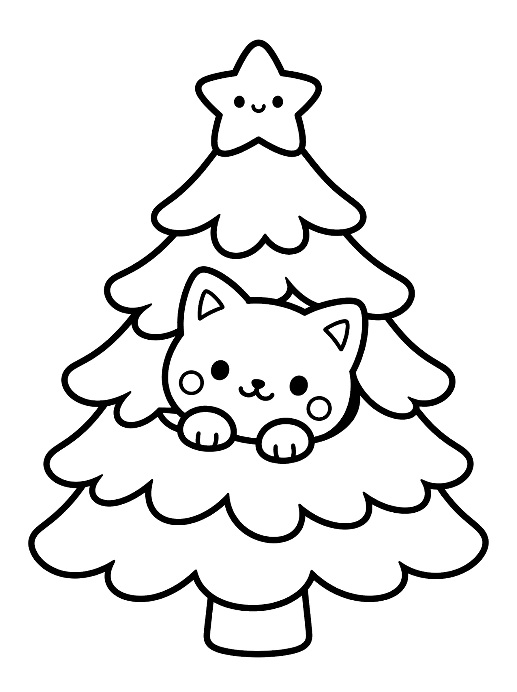 クリスマスツリー 3の塗り絵