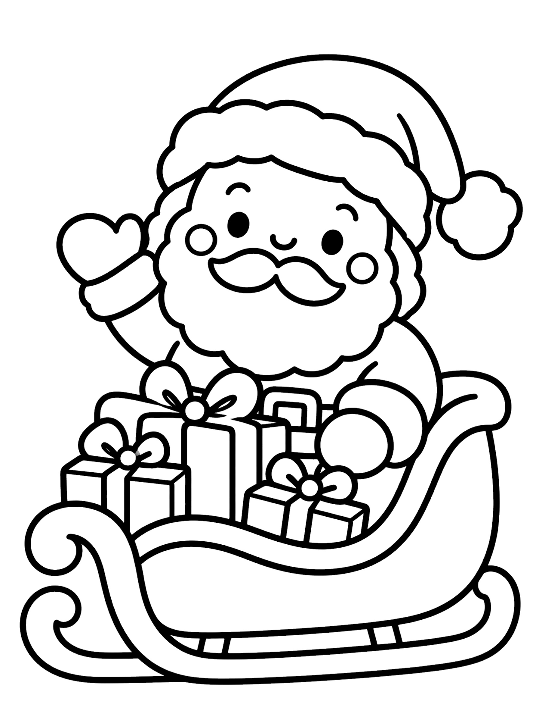 Babbo Natale 3 da colorare