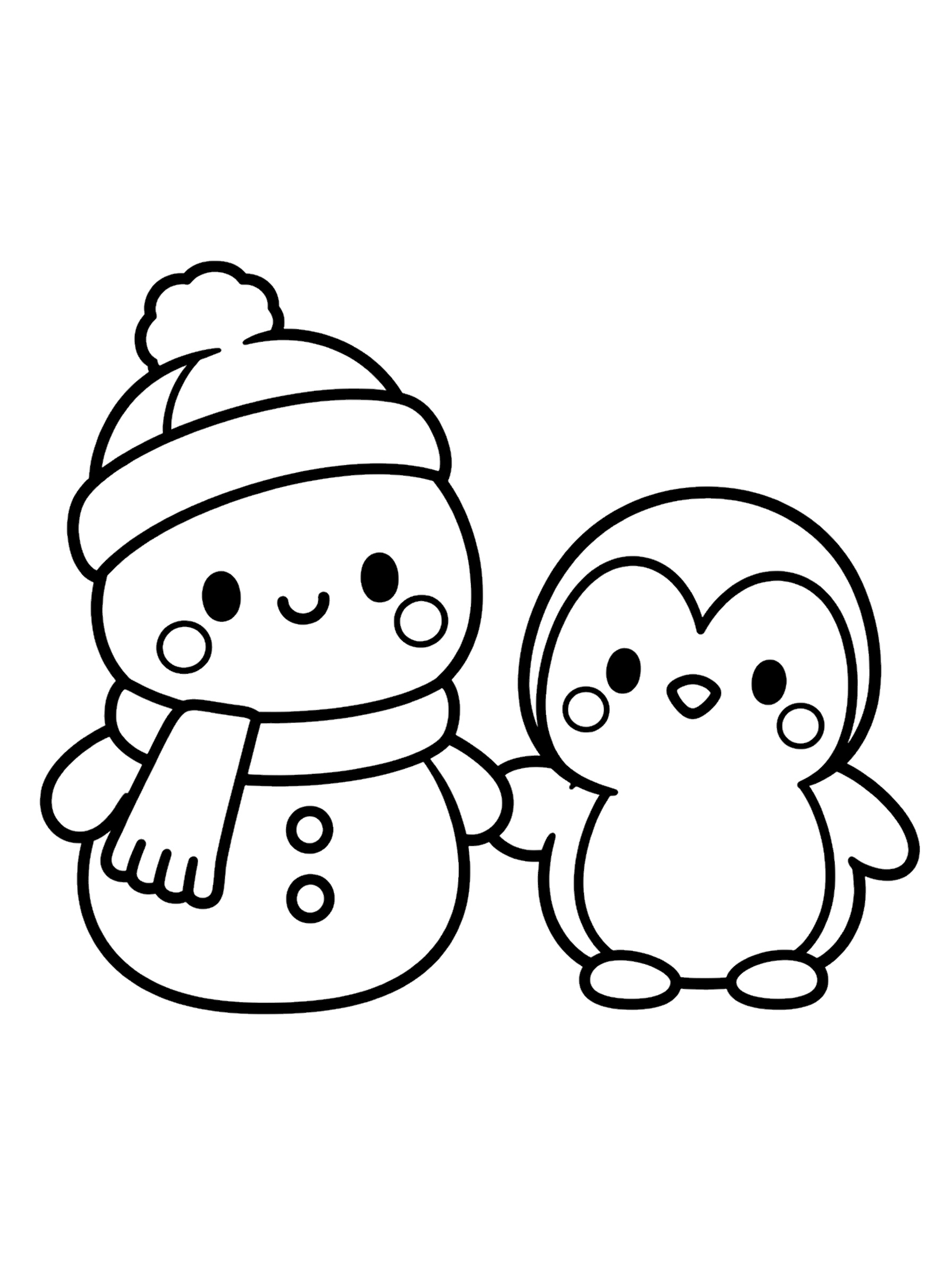 Dibujo de Muñeco de nieve 3 para colorear