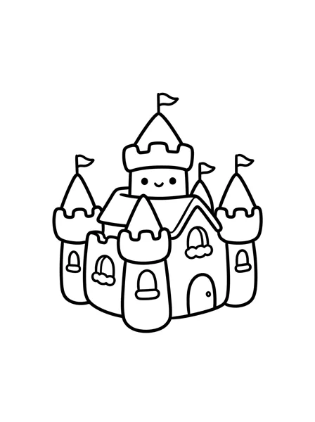 Castle coloring page