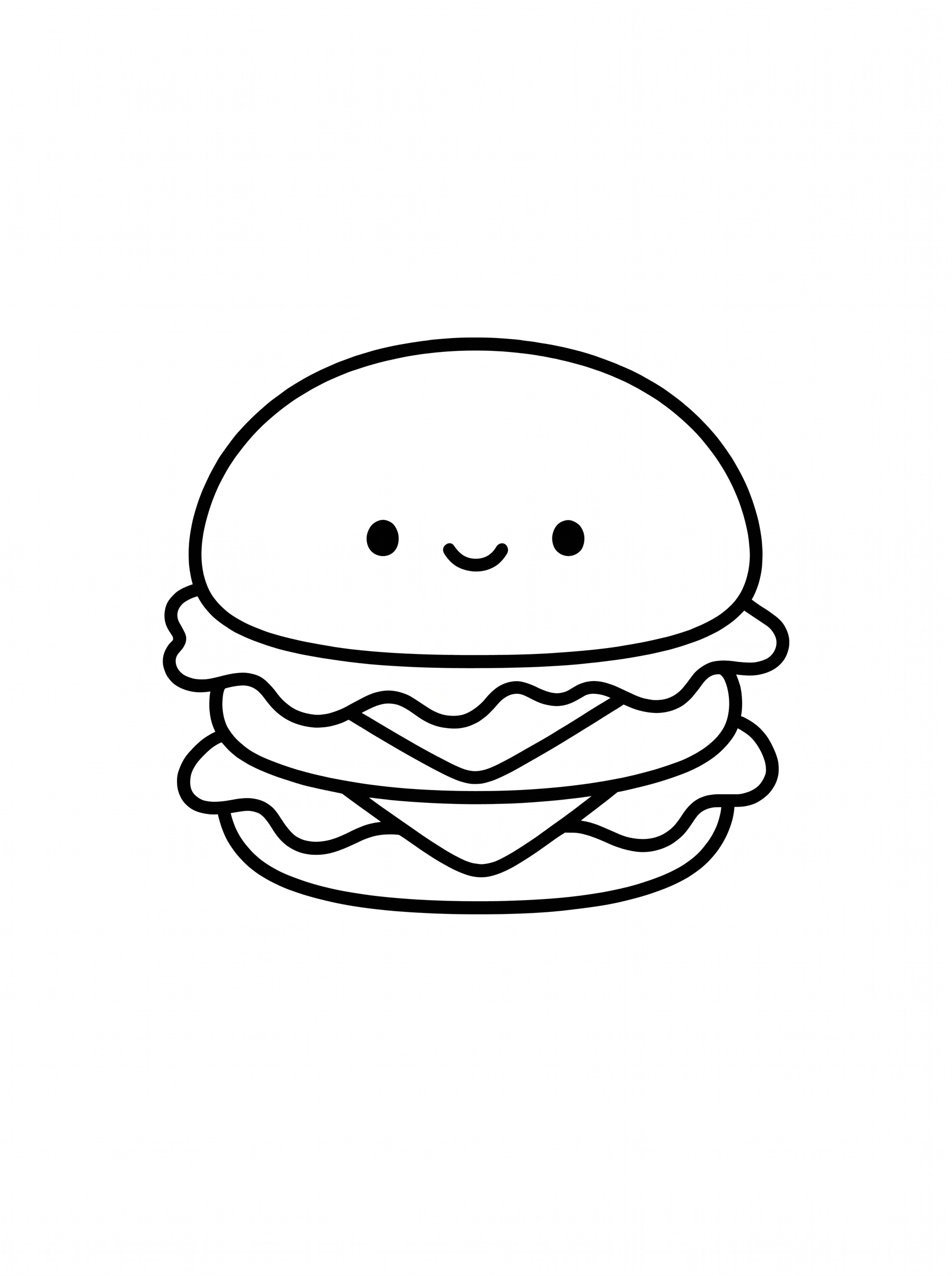 ハンバーガーの塗り絵