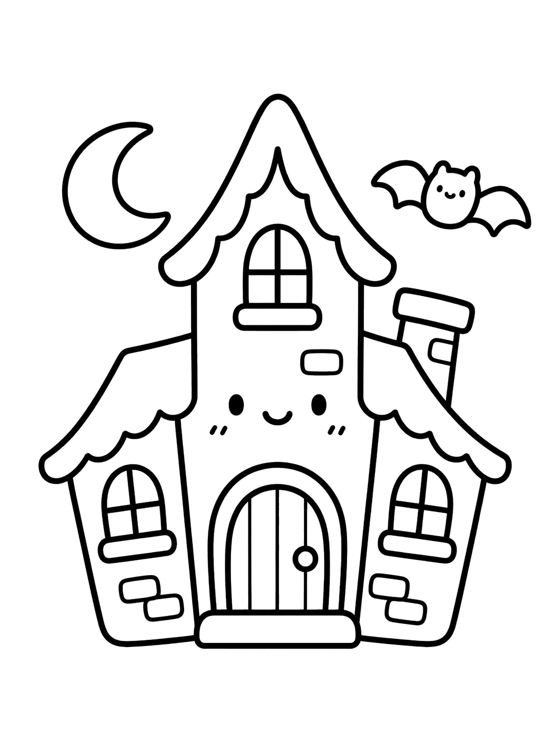 おばけ屋敷 1の塗り絵