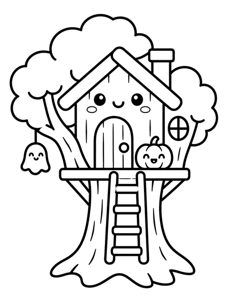 Ausmalbild Spukhaus 3