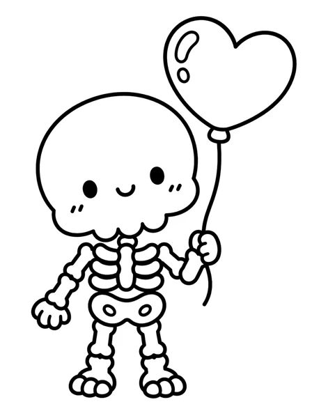 Ausmalbild Skelett 3