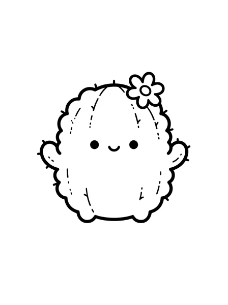 サボテンの塗り絵