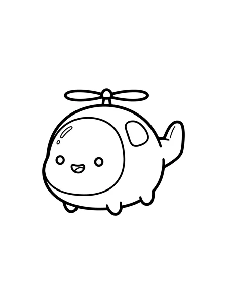ヘリコプターの塗り絵